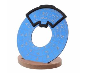 Roue Théorique de Guitare Cycle des Portable Base et Guide D'instruction | Accessoire Élégant en Métal, Bois et Tissu, pour Guitaristes Amateurs, Pratique en Atelier et Répétitions