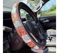 Roue traditionnelle en cuir Western qui protège le cuir lubrifié à la main contre le glissement dans le monde entier Unisexe Vieille voiture Accessoires de direction