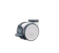 Roue universelle à double roulette TPR de 3 pouces, tige de vis, trou supérieur, double roue silencieuse à fond plat, 1 pièce/3 pouces(A-2)