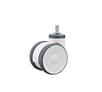 Roue universelle à double roulette TPR de 4 pouces, 1 pièce/vis/trou supérieur/fond plat silencieux(A-1)