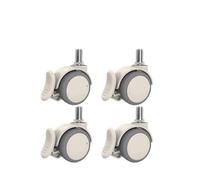 Roue universelle à vis M6/M8/M10/M12, gris, 2 pouces, noir, avec frein, roulette silencieuse, caoutchouc souple, 4 pièces/lot(M12-C)