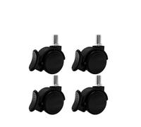 Roue universelle noire à vis M6/M8/M10/M12 de 2 pouces avec frein, roulette silencieuse en caoutchouc souple, durable et résistante à l'usure, 4 pièces/lot(M12-C)