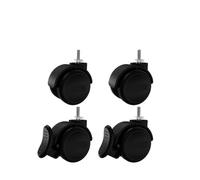 Roue universelle noire à vis M6/M8/M10/M12 de 2 pouces avec frein, roulette silencieuse en caoutchouc souple, durable et résistante à l'usure, 4 pièces/lot(M6-B)