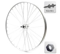 Roue vélo 28 pouces arrière axe à écrous roue libre 5-7 Vitesses ( Argent / 28" (0-21mm) | Filetage roue libre )