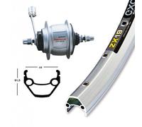 Roue vélo arrière 26x1.75 frein rétropédalage 8 Vitesses Nexus ( Argent mat / 26" (559-19mm) )