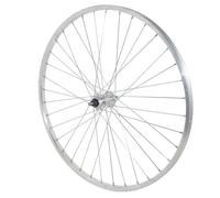Roue vélo city arrière moyeu axe plein aluminium Velox RL 1-3V. Argenté