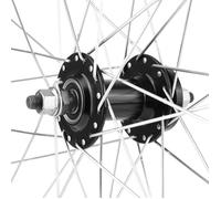 Roue vtt disque 26"" avant noir double paroi moyeu alu axe plein disque 6 trous 36 rayons