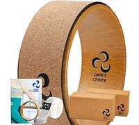 Roue Yoga et Briques Yoga en Liège- avec eBook et Sangle Yoga Inclus- Briques de Yoga Extra-Fermes à Haute-Densité, Meilleur Maintien, Naturel et Respectueux de l'Environnement