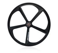 Roues 700C Noires à 5 Rayons pour vélo à pignon Fixe, Jantes en magnésium, Avant et arrière 100/120 mm, Freins V-Brake pour pneus 23-28C (Route)