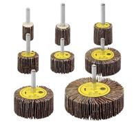 Roues à Lamelles Jeu de ponceuses à roues lamelles grain 80, assortiment abrasives cylindriques tige 1/4 pouces, 8 pièces