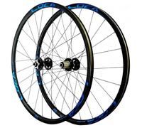Roues À Libération Rapide pour VTT 26/27,5/29 Pouces Alliage D'aluminium Roue Avant Et Arrière Frein À Disque Moyeux 24H pour Cassette 8/9/10/11/12 Vitesses(Black-Blue,29'')