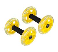 Roues Abdominales Doubles Jaune à Double Roue en Pp Pvc | Poignées Antidérapantes, Légères et Compactes, pour Femme et Homme, Entraînement Musculaire