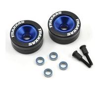 Roues alu anodisées bleues pour wheelie bar (2) - Traxxas TRX5186A