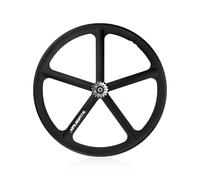 Roues arrière de vélo à pignon Fixe 700C Moyeu d'essieu Solide de 120mm avec pignons à pignon Fixe 17T, Jantes de vélo de Frein en V en magnésium 5 Rayons