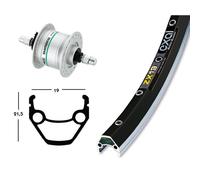 Roues Avant 26X1.75 Dynamo Moyeu Shimano DH3N30 36F Noir/Argent 2146064100