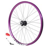Roues Avant/Arrière De Vélo 26" Jantes en Alliage D'aluminium À Double Paroi Freins À Disque QR 100 Mm/135 Mm 32H pour 8-12 Vitesses(Purple_Front Wheel)