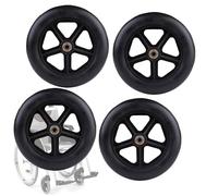 Roues avant de fauteuil roulant de 8 pouces, roues en caoutchouc antidérapantes, roulettes de fauteuil roulant avec vis, pièces de rechange for véhicules de soins de santé for personnes âgées handicap