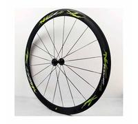 Roues Avant De Vélo De Route 700C Roues De Frein C/V À Dégagement Rapide 9x100mm QR, Jantes De Vélo À Double Paroi en Alliage D'aluminium De 40mm, 20 Trous(Black Green)