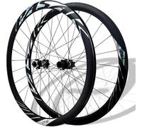 Roues Avant Et Arrière 700C for Vélo De Route, Jantes À Double Butée Blocage Rapide, Freins Disque 100/135 Mm, Moyeux 24 Trous for 8 12 Vitesses(Nero)