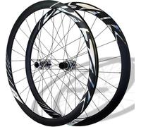 Roues Avant Et Arrière 700C for Vélo De Route, Jantes À Double Butée Blocage Rapide, Freins Disque 100/135 Mm, Moyeux 24 Trous for 8 12 Vitesses(Colorful)
