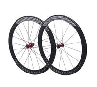 Roues Avant Et Arrière 700C pour Vélo de Route Jantes Double Paroi 30/40/50 mm Moyeux de Frein C/V/sur Jante Cassette 7/8/9/10/11/12 Vitesses Blocage Rapide 100/130 mm (Moyeu Rouge 40 mm)