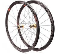 Roues Avant et Arrière de Vélo 700C, Jantes a Pneus en Carbone, Profil 40 Mm, Compatibles avec Les Vélos de Route 8, 9, 10 et 11 Vitesses, Freins a Visser, Roulements Étanches. Gold,40mm