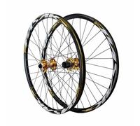 Roues Avant Et Arrière De Vélo De Montagne 24 Pouces, Paire De Roues À Dégagement Rapide 100×9mm/135×10mm QR, Jante De Frein À Disque en Aluminium, Pneu De 1.25 À 2.35"(Gold)