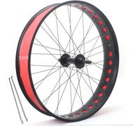 Roues Avant et arrière de vélo de Plage en Alliage d'aluminium, pneus Larges de 20/24/26 x 4 Pouces, Freins à Disque, moyeu 36 Trous de 135/195 mm pour Roues Libres rotatives 7/8/9/10 Vitesses, Rayon