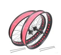 Roues Avant et arrière de vélo Fat Tire 20/24/26 x 4 Pouces en Alliage d'aluminium, Freins à Disque, moyeu 36H 135/195 mm pour Roues Libres rotatives 7/8/9/10s, Rayons 14G (24 Pouces la Paire)