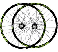 Roues Avant Et Arrière Pour Vélo 26"/27,5"/29" Jante En Alliage CNC À Double Paroi Ensemble De Roues Pour VTT 32H Frein À Disque QR 8-10 Vitesses Moyeu Cassette Roulements À Billes,Vert,27.5inch
