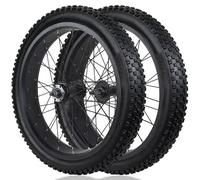 Roues Avant Et Arrière pour Vélo De Neige 20/26'' avec Pneus 4'' 135/195mm Frein À Disque Moyeux 36H Jeu De Roues pour Vélo De Plage pour 7-10 Vitesses Roue Libre Rotative(26IN-Pair)