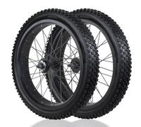 Roues Avant Et Arrière pour Vélo Gras 20/26 Pouces avec Pneus 4,0'' Frein À Disque Jeu De Roues pour Vélo De Neige/Plage Moyeux 135/195mm 36H Rayons 14G pour Roue Libre Rotative 7-10s(20'')