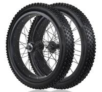 Roues Avant Et Arrière pour Vélo Gras 20/26 Pouces avec Pneus 4,0'' Frein À Disque Jeu De Roues pour Vélo De Neige/Plage Moyeux 135/195mm 36H Rayons 14G pour Roue Libre Rotative 7-10s(26'')