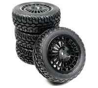 Roues complètes - ABSIMA - 1:10 Rally - Rally Street - Noir - Kit 4 pièces (poussière)
