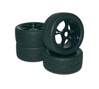 Roues Complètes Street Pour Buggy 1/8 - Design 5 Rayons - Noir-Reely