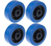 80mm 3" wheel blue rubber with nylon centre strong 560kg capacity, set of 4