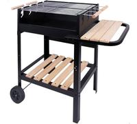 Barbecue au charbon de bois - AKTIVE - Double grill - Portable - Noir - 10 personnes