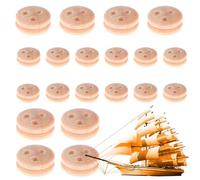 Roues de bricolage en bois, kit de poulies pour modèles de bateaux en bois | Petit disque en bois | 20 kits de modélisme de bateau portables | Accessoires de modèle de bateau à voile pour hommes et