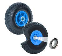 Roues de Brouettes Caoutchouc Solide 260mm 3.00-4 PU 2x Rechange pour Sac à