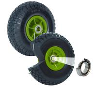 Roues de Brouettes Caoutchouc Solide 260x85 MM 3.00-4 2er Ensemble Sac à