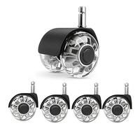 Roues de chaise de bureau de rechange (1000 kg) - 10 x 22 mm pour chaise de bureau, roulettes pour sols durs lisses et silencieuses, roulettes de chaise de bureau pour chaises de jeu(10 mm)