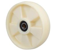 Roues de Chariot à Palettes Rotatives en Nylon 200x50 Mm, Axe 47 Mm | Roulements à Billes, Beige, pour Supermarchés et Centres Logistiques, Usage Intensif Solide