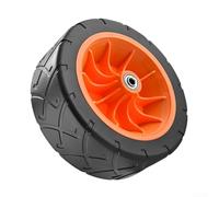 Roues de chariot pliable en polypropylène + PVC - Pneus de rechange pour camping, jardin, plage, absorption des chocs - Roulement silencieux - 6 mm - Alésage de 8 mm (19 x 7 cm, orange)