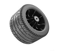 Roues de chariot pliable en polypropylène + PVC - Pneus de rechange pour camping, jardin, plage, absorption des chocs - Roulement silencieux - 6 mm - Alésage de 8 mm (17 x 10 cm, noir)