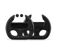 Roues de course STEALTH pour manettes Joy-Con Nintendo Switch - Pack double noir, avec poignées pour bâtons analogiques