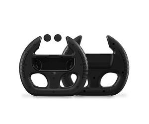 Roues de course STEALTH pour manettes Joy-Con Nintendo Switch - Pack double noir, avec poignées pour bâtons analogiques