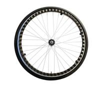 Roues de fauteuil roulant de 24 pouces, roue arrière de fauteuil roulant avec roulements et main courante, ensemble de roue de fauteuil roulant manuel, roue robuste non gonflable