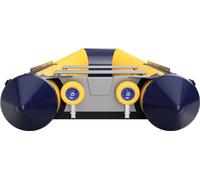 Roues de halage roues de mise à l'eau pour annexes pour pneumatiques pliable utilisation d'une seule main acier inoxydable A4 SUPROD HD200, jaune/bleu