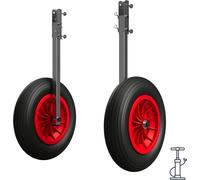 Roues de mise à l'eau pour annexes roues de halage pour pneumatiques pliable acier inoxydable SUPROD ET350-LU, noir/rouge