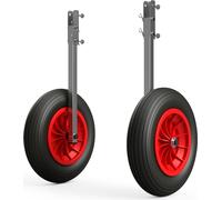 Roues de mise à l'eau pour annexes roues de halage pour pneumatiques tableau arrière pliable acier inoxydable SUPROD ET350, noir/rouge